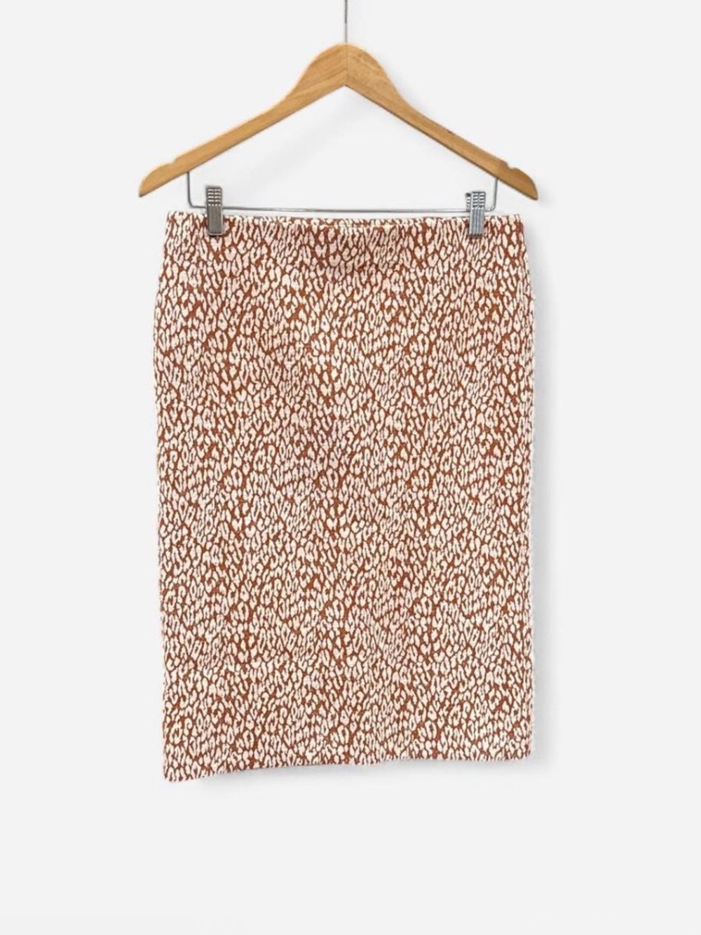 LOFT Cream Brown Pencil midi Skirt Corpcore business casual career work size M